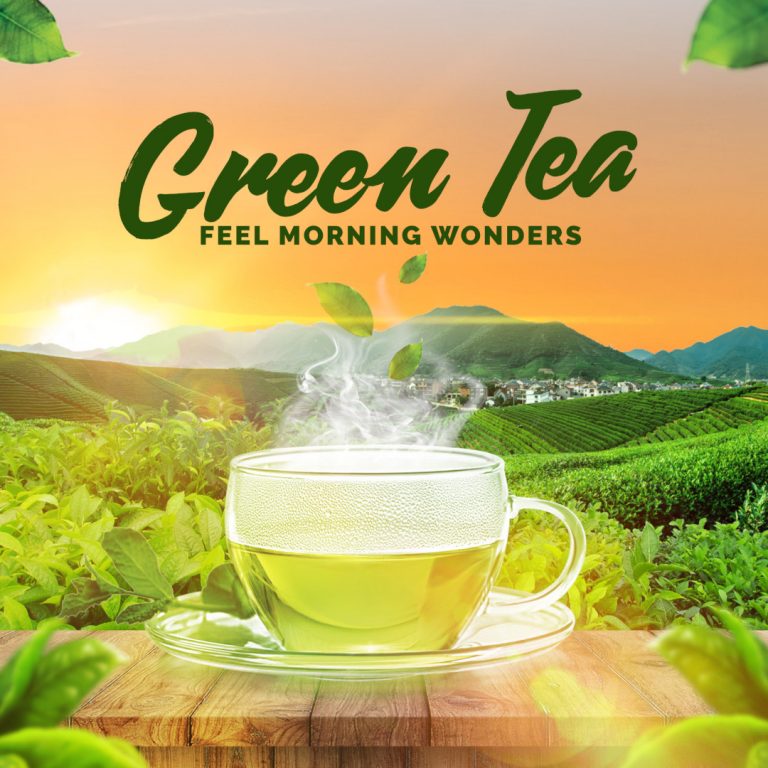 Green Tea poster design by Zakey Design