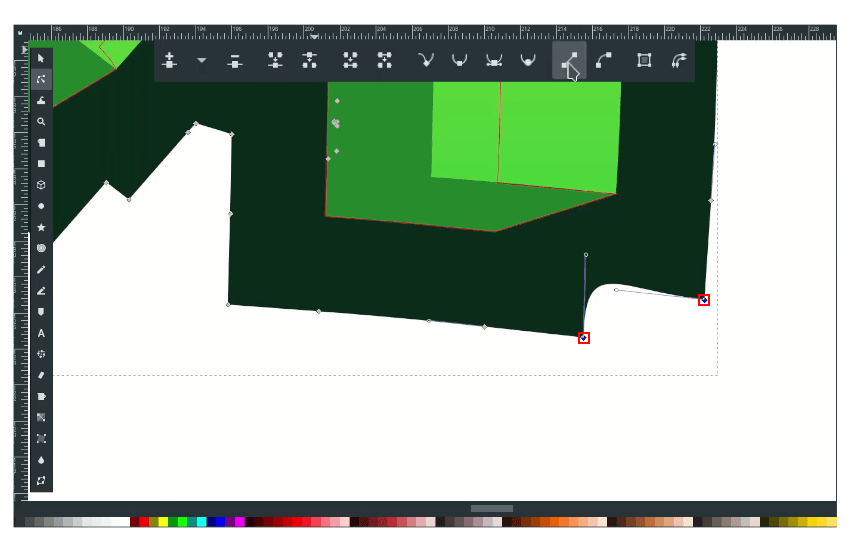 remove segment of vector inkscape