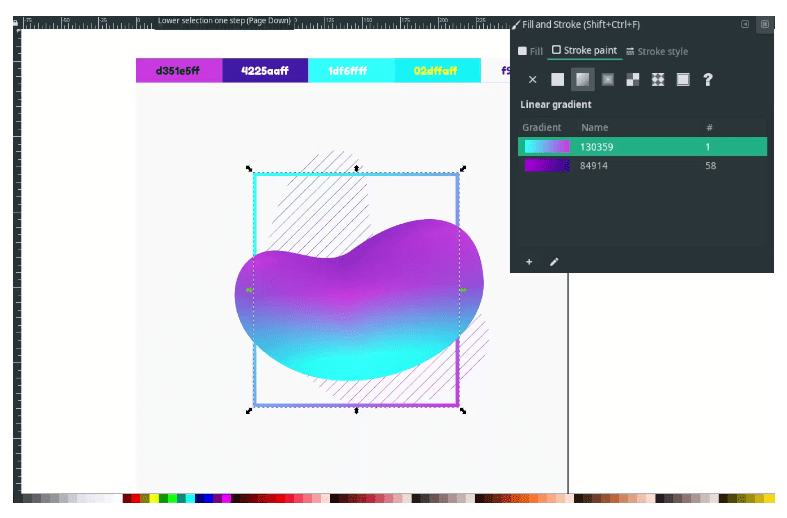 inkscape gradient color