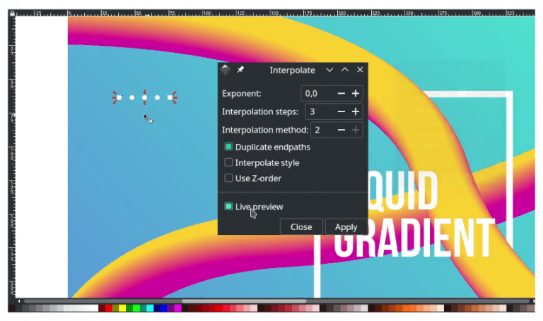 inkscape gradient on path